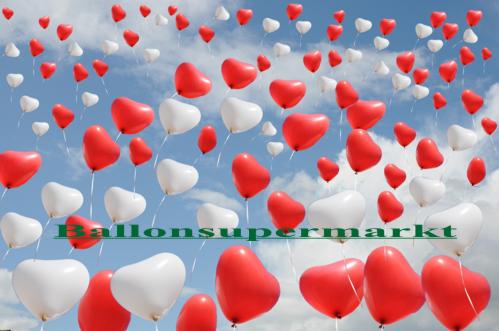 Postkarte-Ballonflug-Karte-Hochzeit-Herzluftballons