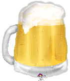 Bier, Biergrug, Ballon aus Folie
