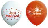 Luftballons Hochzeit Just Married Rot Weiss