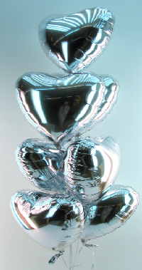 Silberne Herzen Traube 1