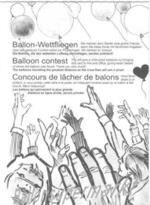 Ballonflugkarte, Postkarte zum Anhängen an Luftballons zum Ballonflugwettbewerb und Ballon-Weitflug-Wettbewerb