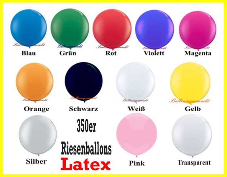 Riesenballons, 350er Farben