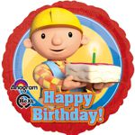 Happy Birthday Luftballon aus Folie, Bob der Baumeister, Ballon mit Ballongas-Helium