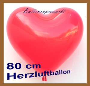 Roter Riesen-Herzluftballon, 80 cm