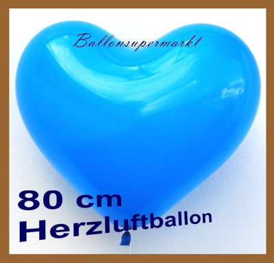 Herzluftballon 80 cm Blau