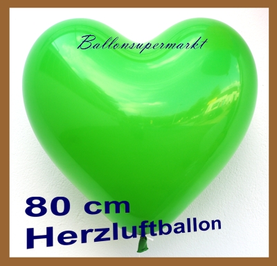 Herzluftballon 80 cm Grün