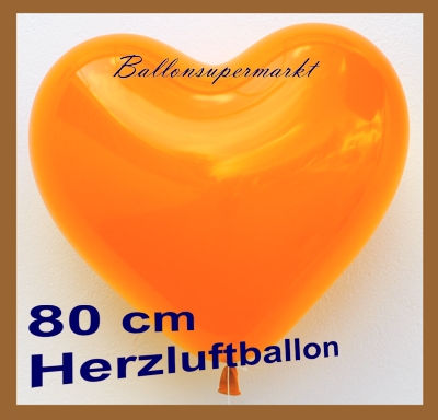 Herzluftballon 80 cm Orange