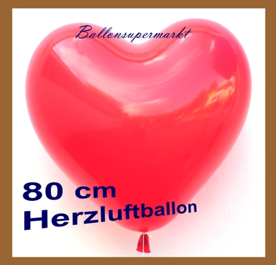 Herzluftballon 80 cm Rot