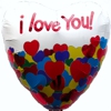 Luftballon aus Folie, I Love You, Herzen