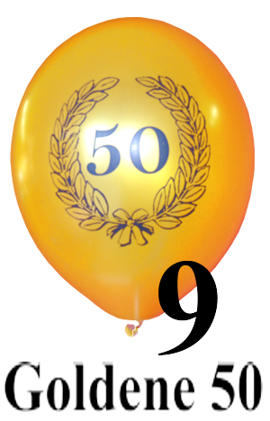 Luftballon Zahl 50 im Ehrenkranz