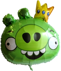 Angry Birds Luftballon aus Folie, Grün