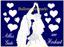 Ballonflugkarte mit Hochzeitspaar, Glückwünsche zur Hochzeit Postkarte für Luftballons