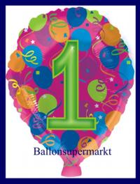 Zahlen-Luftballon Kindergeburtstag, Zahl 1