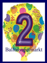 Zahlen-Luftballon Kindergeburtstag, Zahl 2