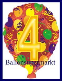 Zahlen-Luftballon Kindergeburtstag, Zahl 4
