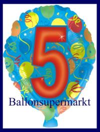 Zahlen-Luftballon Kindergeburtstag, Zahl 5