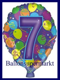 Zahlen-Luftballon Kindergeburtstag, Zahl 7