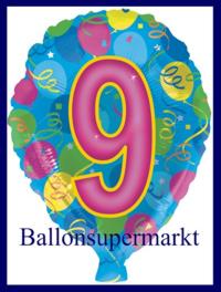 Zahlen-Luftballon Kindergeburtstag, Zahl 9