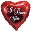 Roter Herzluftballon aus Folie, I Love You